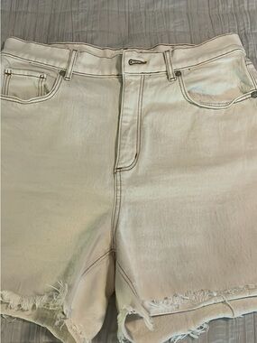 LOFT Cream White Denim Jean Shorts